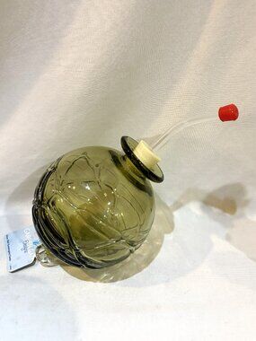 Garden Gate Olive Green Glass Globe Hummingbird Feeder